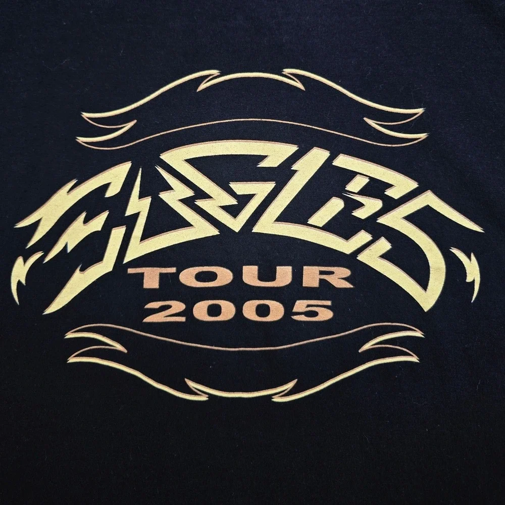 Vtg 2005 Eagles Tour Men's Black Concert Band T-Shirt Classic Rock Size XL
